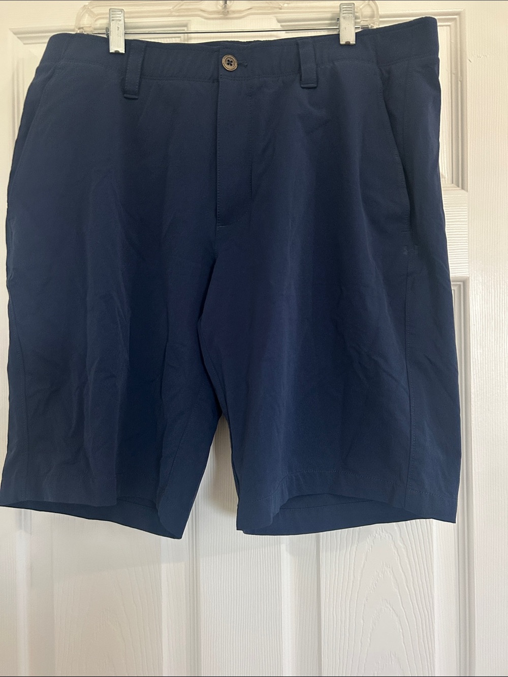 Under Armour Men's Navy Flat-Front Performance Shorts